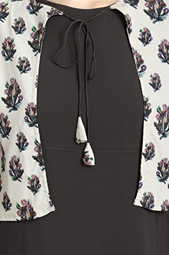 Image of Women's Crepe Jacket Kurta (ALC4045 Grey S)