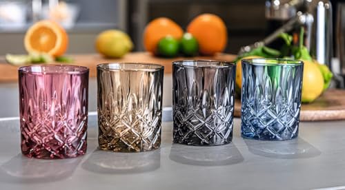 Image of Nachtmann Noblesse Collection 4 inch Whiskey Tumbler, Made of Fine Crystal Glass, Glass for Bourbon, Whiskey, & Other Beverages, 10.4-Ounces, Dishwasher Safe, Set of 2 (Tobacco)
