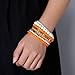 LUREME Bohemian Beads Cube Multi Strand Stretch Stackable Bangle Bracelet Set-Orange (bl003172-2)