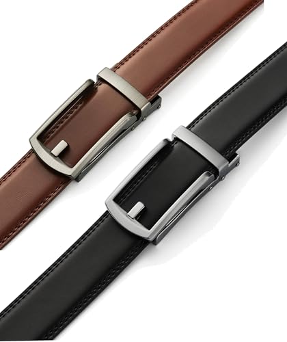 Image of CHAOREN Click Belt for Men 2 Pack - Mens Dress Belt 1 1 /4 inch in Packing Box - Design Belt Meet Almost Any Outfit and Occasion
