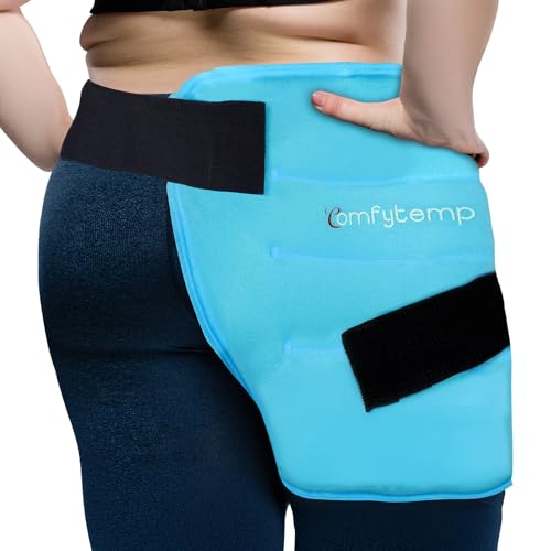Comfytemp Large Hip Ice Pack Wrap for Sciatica, Hip Replacement, Reusable Gel Ice Packs for Injuries, Fracture, Pain Relief, Cold Compress Hip Brace Physical Therapy Recovery (L/XL)