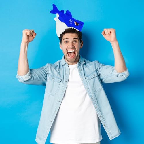 Khc-Khf Shark Headband Blue Shark Plush Funny Hairband Three-Dimensional Shark Headband Ocean Theme Animal Costume Accessories Kid Adult Party Decoration thumb #7