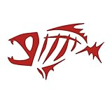 Fish Bones Fear No Sticker Vinyl Decal Notebook Car Window Laptop 6' x 3.5' (Red)
