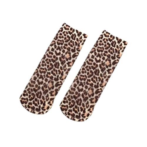 Women Socks Durable Comfortable Chic Leopard Print Mesh Socks Trendy Lightweight Short Socks Elevate(Leopard Print)