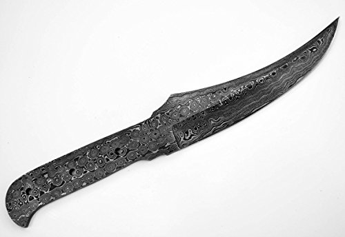Whole Earth Supply Upswept Damascus Curved Skinning Hunting Large Long Knife Blank Blanks Knives