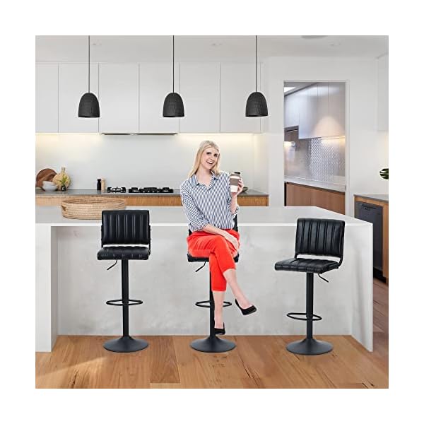 HERA’S PALACE Swivel Bar Stools Set of 2, Adjustable Counter Height