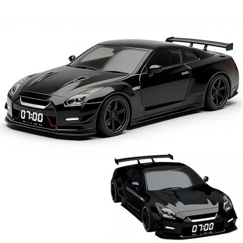 Hyper-car Alarm Clock, Car Alarm Clock, with Crystal Clear LED Display Screen, Digital Clock, Modern Sports Car Nightstand Clocks, Desk Decor with Light Effects (Black)