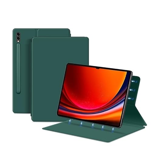 Capa para tablet Magnetic Case Compatible with Samsung Galaxy Tab S9 Ultra 5G Case 14.6 Inch 2023 (SM-X910/X916B/X918U) Slim Tablet Cover, Magnetic Attachment, Cover Auto Wake/Sleep (Color : Green)