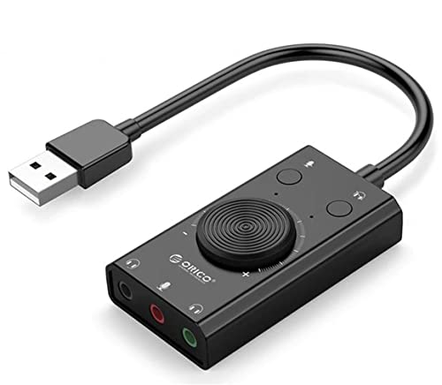 Adaptador de Placa de som usb, Microfone Externo Conversor de Placa de som Estéreo 3.5mm aux Jack de