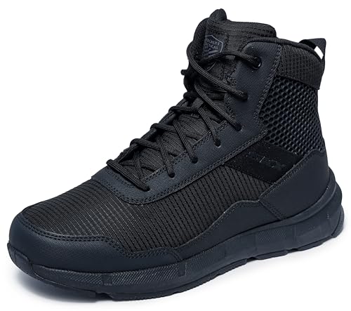 Skechers Men's Terradraft 6 Inch Tactical Zip Up Mesh Military Boot