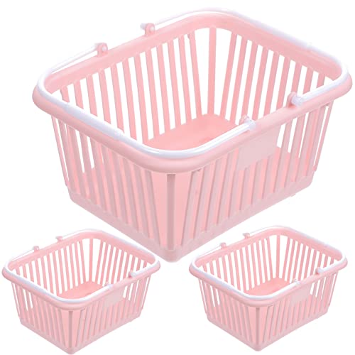 jojofuny Cestas De Supermercado De Brinquedo 3 Peças Mini Cestas De Compras De Brinquedo Alças Cesta