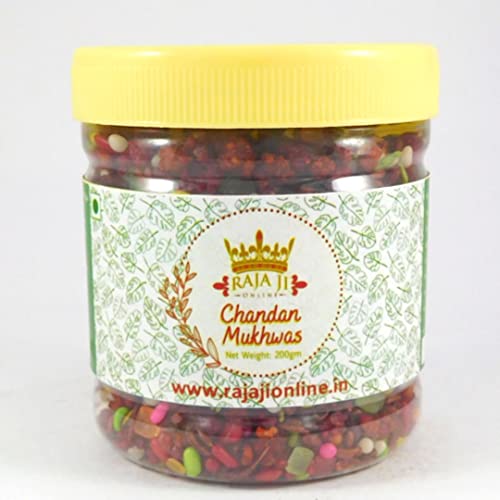 Image of Raja Ji Online Chandan Mukhwas Mouth Freshener | 200 grams | Pack of 1 | Saunf Mix Mukhwas, Sweet Mukhwas