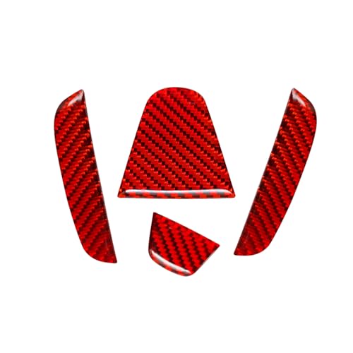Image of Compatible with Rear Trunk Insert Cover Trim Carbon Fiber Rear Tailgate Emblem Badge Decoration Sticker for Honda CRV 2012 2013 2014 2015 2016 2017 (4Pcs Red)