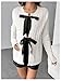 MakeMeChic Women's Maternity Sweater Bow Knot Crew Neck Long Sleeve Pregnancy Cardigan White XX-Large