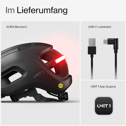 Unit 1 Aura Hybrid Smart Fahrradhelm | Stadt & Straße | MIPS | LED vorne und hinten | Dreh- und Bremslicht kompatibel mit Fernbedienung… – Ansicht 6