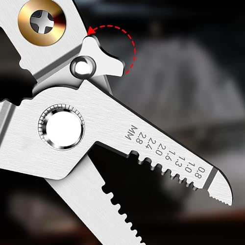 Image of Voroly All in 1 Multifunction Stainless Steel Wire Stripper /Wire Crimping Tool, Wire Cutter, Wire Crimper, Cable Stripper, Wiring Tools and Multi-Function Hand Tool (WIRE STRIPPER)