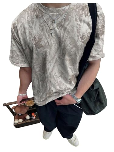 Men's Big and Tall Camo Shirt for Men Short Sleeve Y2k Camouflage Hunting T Shirt Graphic Tees