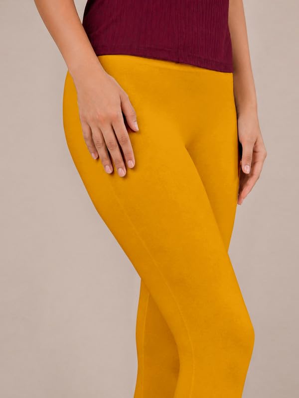 Image of TRENDMALLS Women's Microfiber Elastane Stretch Soft Churidar Length Leggings with Ultrasoft Waistband