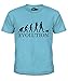 Candymix Kontinentaler Zwergspaniel Evolution des Menschen Und Hund Unisex Jungen Mädchen T Shirt, Größe 8 Jahre, Farbe Himmelblau