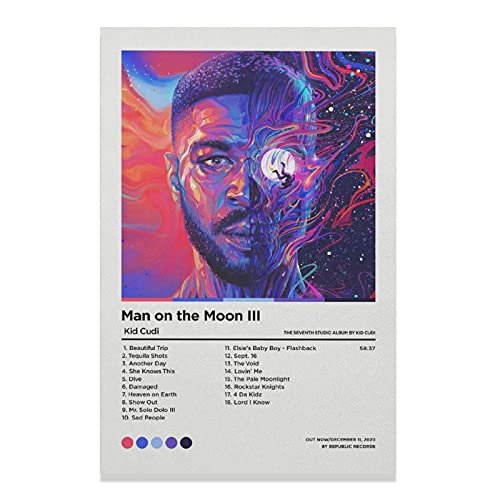 Kid Cudi - Man On The Moon III Canvas Poster Bedroom Decor Sports Landscape Office Room Decor Gift Unframe-style116×24inch(40×60cm)