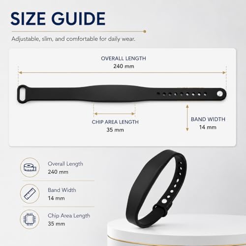 Pulsera NFC de silicona en blanco de 13,56 MHz programable para Android, pack de 5 unidades 4