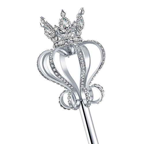 Pensoda Silver Pearl Rhinestone scepter Festival Wand Pageant Costume Props (Silver-White) by pensoda - Used condition - US$35.56