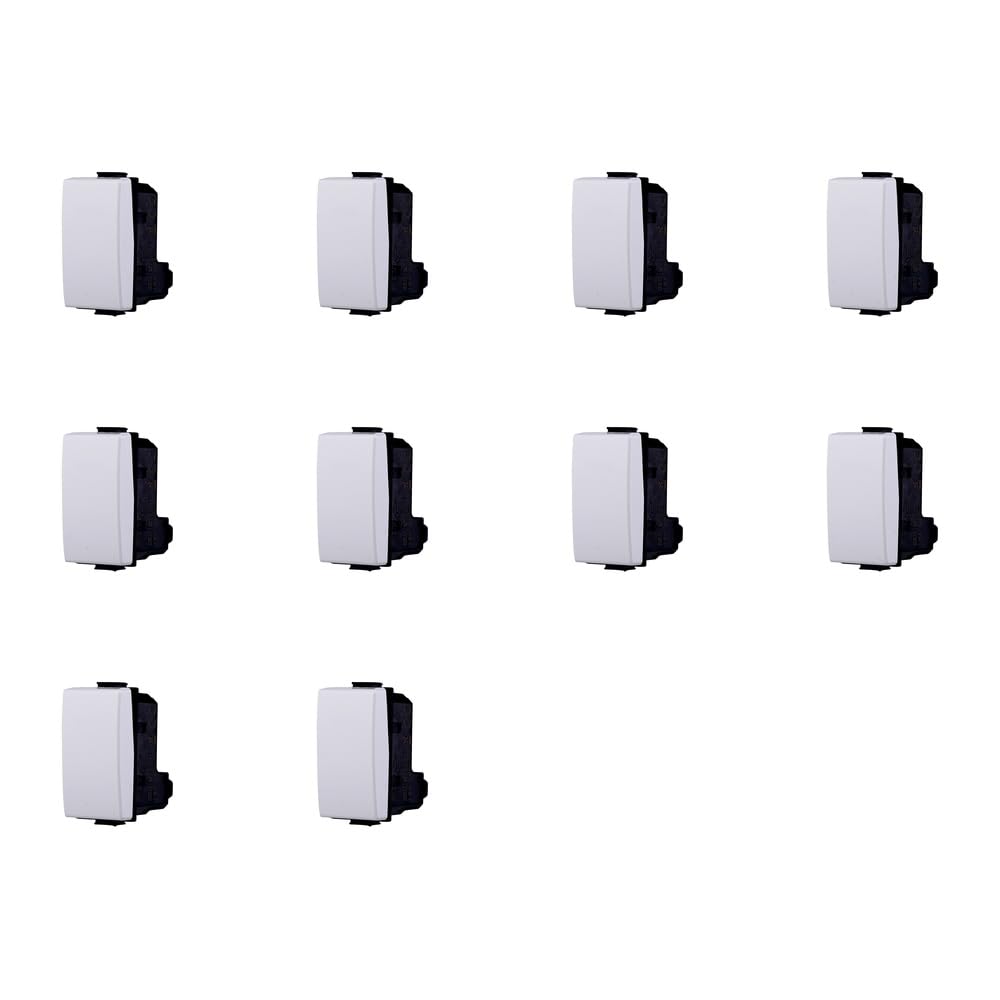 Single Pole Switch 1P 16A Compatible with Bticino Matix 1 Module White
