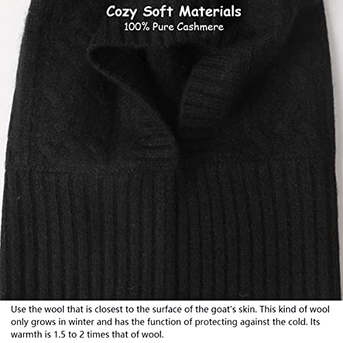 YUONNY 100% Cashmere Hood Loop Scarf, Women Men Winter Warm Knitted Hooded Hat Scarves Headscarf Neckwarmer4