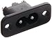 Interpower 83011500 IEC 60320 C8 Power Inlet, IEC 60320 C8 Socket Type, Black, 2.5A Rating, 250VAC Rating