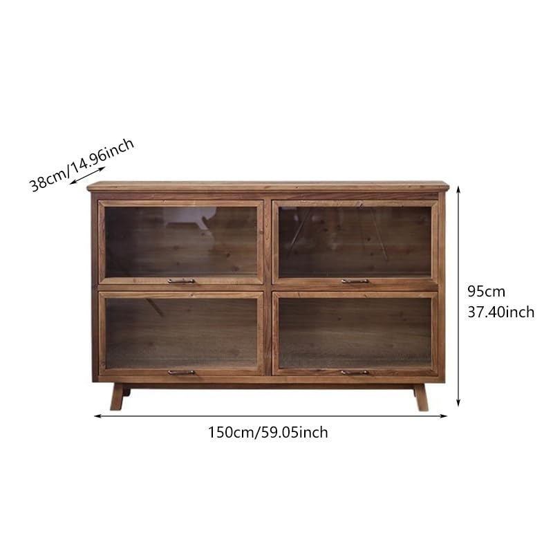 Credenza Credenza Della Cucina Credenza In Legno Di Pino, Stile Vintage Invecchiato, Adatta For L'esposizione Del Soggiorno, Della Caffetteria, Pensione O Mobile Da Tè A Parete Credenza Mobile bar
