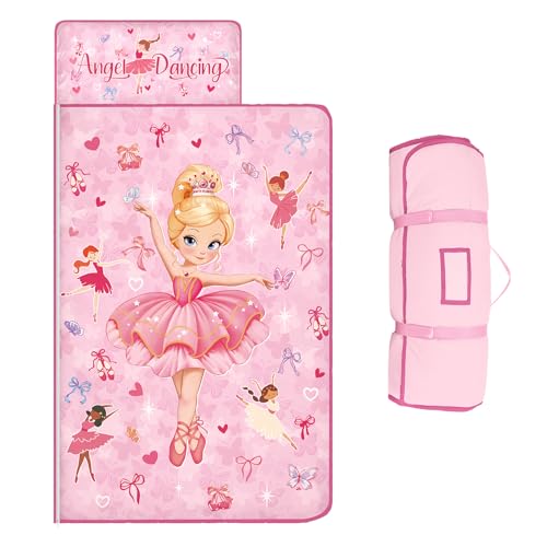Saco de dormir para meninos com almofada, tapete de sesta para meninos e meninas, saco de dormir quente de 150 x 60 cm, princesa