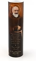 Vista 1 de St Padre Pio, vela LED sin llama de oración devocional
