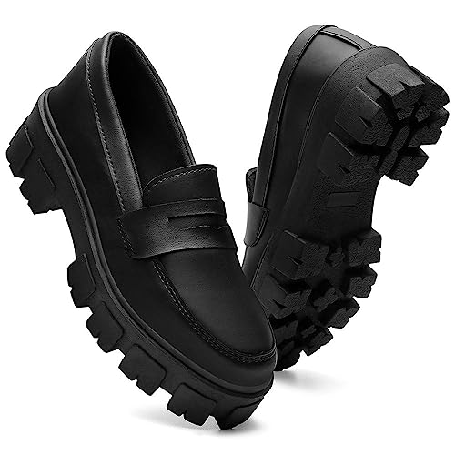 Mocassim Feminino Solado Tratorado Confortável Look Tendência Blogueira Inverno Verão - Preto Fosco/