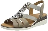  ARA Damen Lugano 1235705 Plateausandalen, Beige (Taupe/Silber, Iron/Schwarz/Titan 07), 41 EU