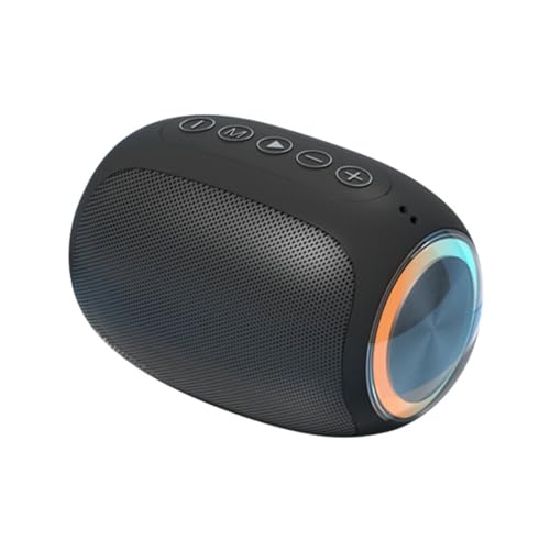 NEVKA Portable Mini Bluetooth Speaker with IPX3 Waterproof, Bluetooth5.0, HiFi, Hands-Free Calls, Colorful Lights,1800 mAh Battery,Mini Speaker for Car, Indoor,Outdoor, Shower, Sports, Hiking (Black)