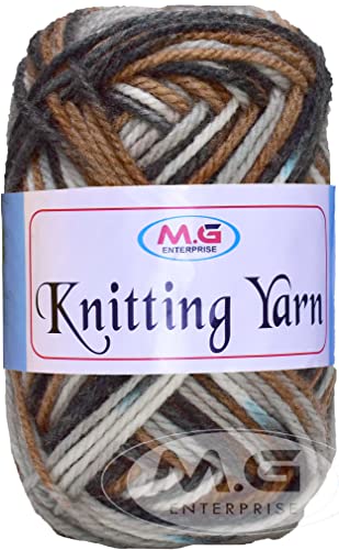 Image of M.G ENTERPRISE Knitting Yarn Thick Chunky Wool, Coffee Mix 200 gm Best Used with Knitting Needles, Crochet Needles Wool Yarn for Knitting. by M.G ENTERPRISE
