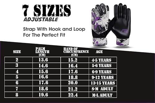 Guantes de portero de fútbol, guantes de portero de fútbol para niños, jóvenes, niños, niños, doble protección de muñeca a lo largo de 4 mm de palma de súper agarre