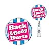 ANDGING Back & Body Hurts Badge Reel Holder Retractable Funny Badge Reels Retractable for Nurses Badge Clip RN LVN LPN CNA Nursing Student Medical Gift Office Teacher Card Badge with Alligator Clip