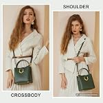 Medium Genuine Leather Bucket Crossbody Bags for Women, Adjustable Strap | Scratch-resistant cowhide leather, 3-way carry, roomy interior, rustproof hardware, for commute travel with 180-day warranty