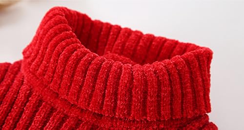 Image of Baby Boys Turtleneck Knit Sweaters Toddler Girls High Collar Pullover Sweater Size 1-8T