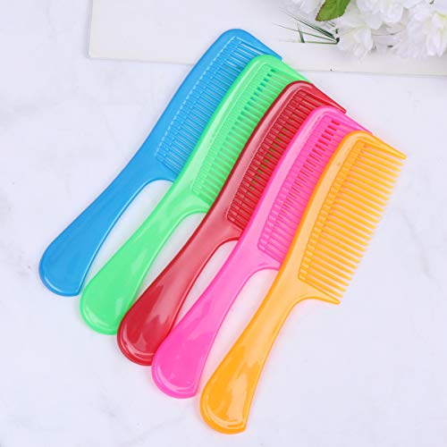 Foto von Minkissy 15Pcs Plastikhaarkämme Bunter Detangling Unzerbrechlicher Langer Griffkamm für Hauptsalon