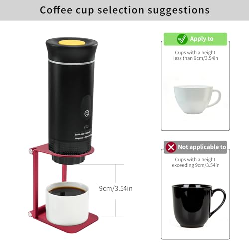 Image of Pour Over Coffee Maker Stand,Foldable Portable Electric Espresso Machine Stand,Holder for Coffee Grinder,Universal Dripper,V60 Dripper,Travel Coffee Maker, Press Round&Red