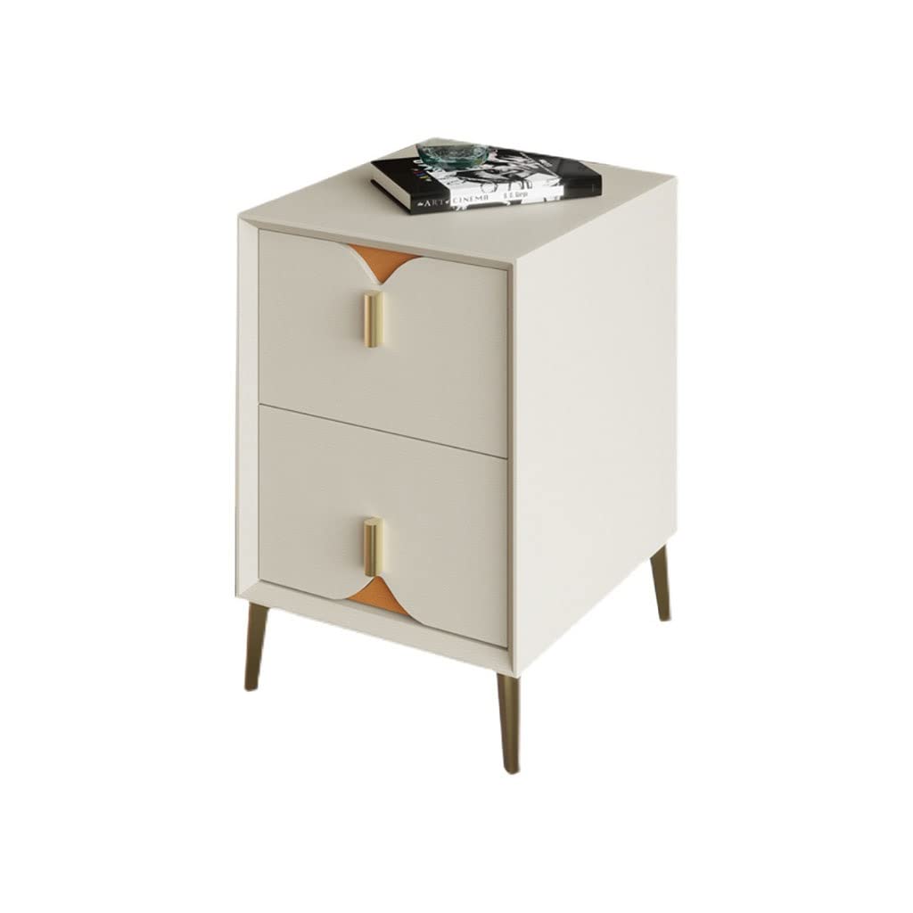Table de chevet en bois beige meuble de rangement avec 2 tiroirs pour salon et chambre