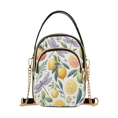 Oranges Lemons Shoulder Bags for Women Retro Classic Handbag Purse Small Purses with Chain