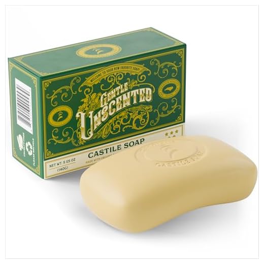 Sabonete em barra sem perfume Castile – 1 sabonete em barra natural para homens, mulheres e crianças – Verificado pela EWG com manteiga de cacau orgânica crua e azeite de oliva por Carolina Castile