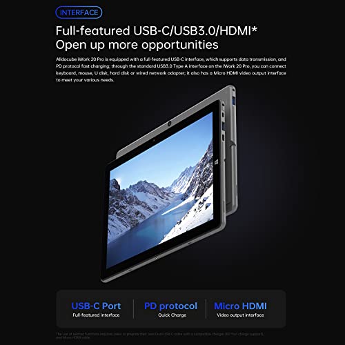 Alldocube Windows 11 Tablet 10.5 Inch With Keyboard, 2 In 1 Laptop Detachable Touchscreen, Intel Celeron N4120, 8Gb Ram, 128Gb Ssd, 10.5" Fhd Ips 1920X1280, 2.4G+5G Wifi, Bluetooth, Type C, Hdmi #TOP7