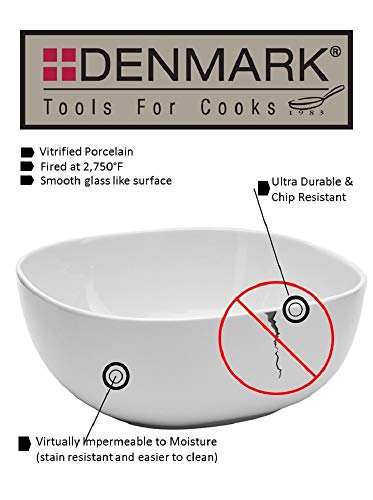 Denmark White Porcelain Chip Resistant Scratch Resistant Commercial Grade Serveware, 3 Piece Serving Bowl Set #TOP3