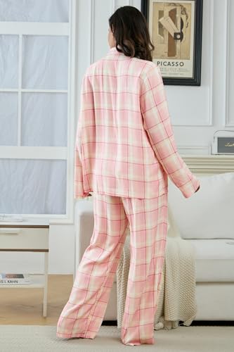 Image of YiNi LuLu Womens Pajamas Set 2 Piece Long Sleeve Sleepwear Button Down Pjs Lounge Set Nightwear with Pockets