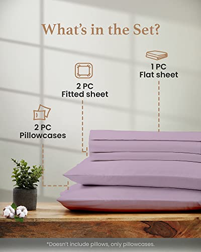 Image of Good Sleep Bedding Split King Sheets for Adjustable Bed, 5 Piece, 100% Egyptian Cotton Sheet & Pillowcase Sets, Sateen Weave, Ultra-Soft, 16 inch Deep Pocket Adjustable Bed Sheets - Lavender