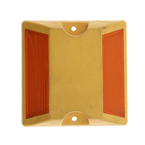 Almencla 20x Reflektierender Markierungsnagel Parkplatzbegrenzung passend für Parkplätze und Garagen, Gelb